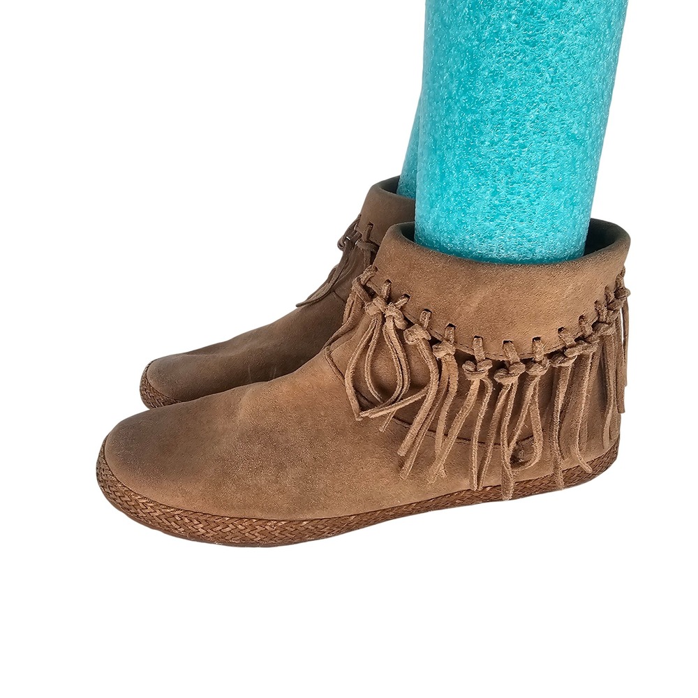 UGG Shenandoah Fringe Suede Ankle Moccasin Boot 9.5 Boho Festival Hippie‎ Nature